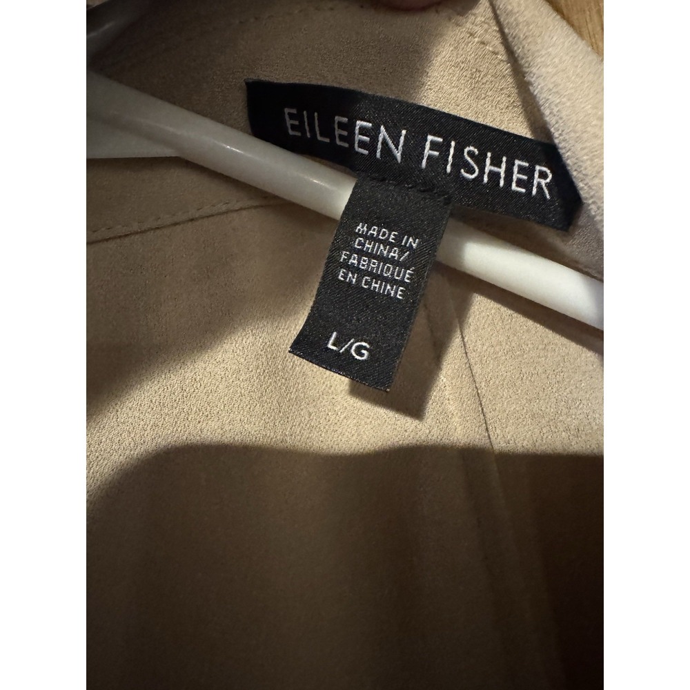 Eileen Fisher  100% Silk Georgette Crepe Trench Coat Duster And Tank Large (R1) - Picture 6 of 10